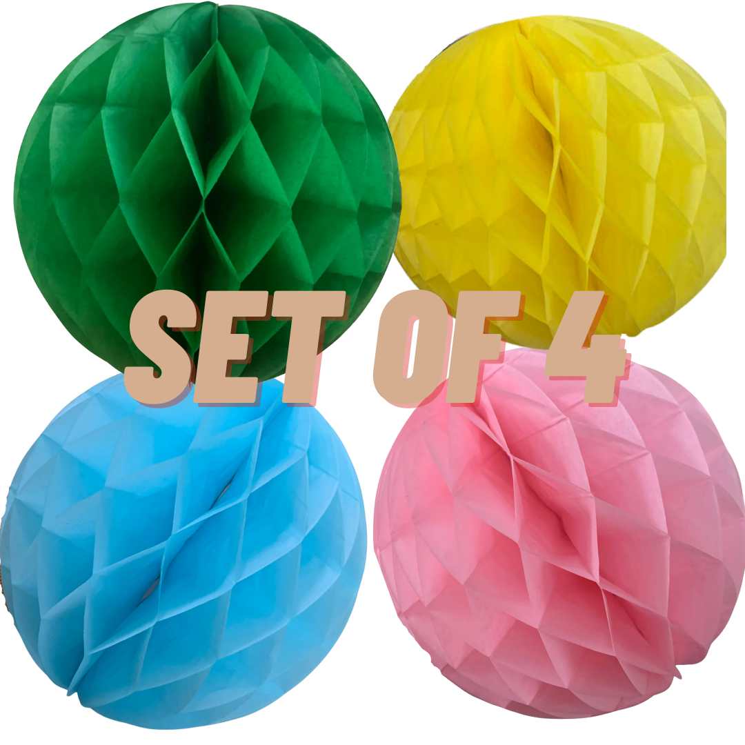 Pastel Honeycomb balls set